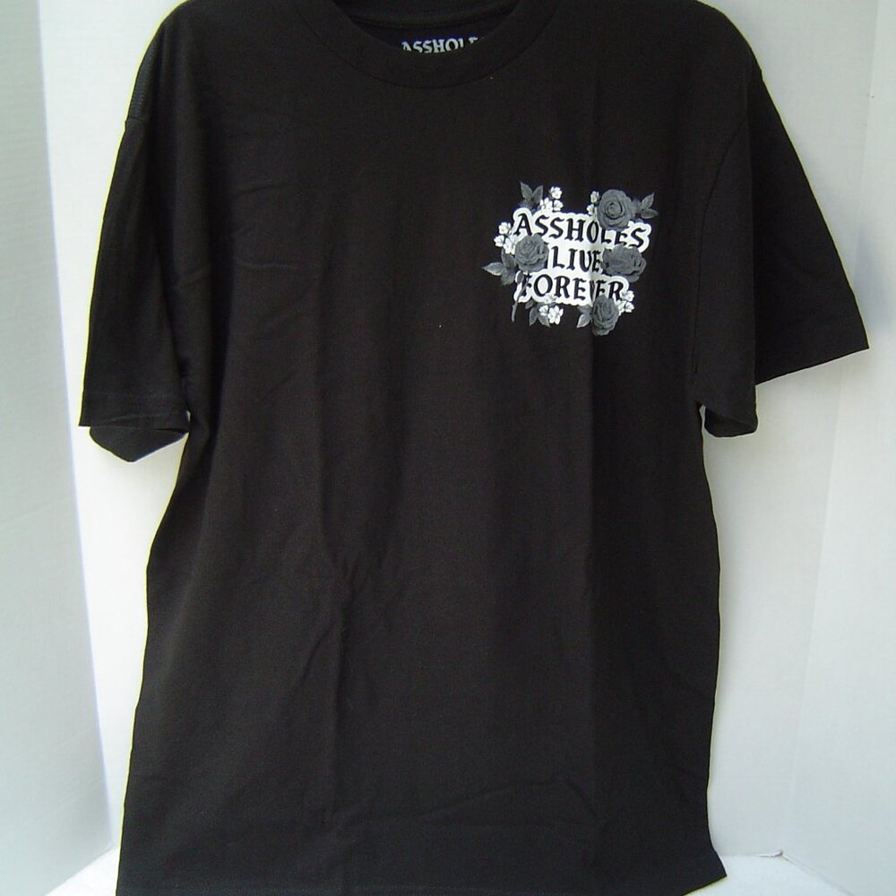 NEW ALF LADIES BLACK ROSES T-SHIRT  SIZE LARGE NEW WITHOUT TAGS